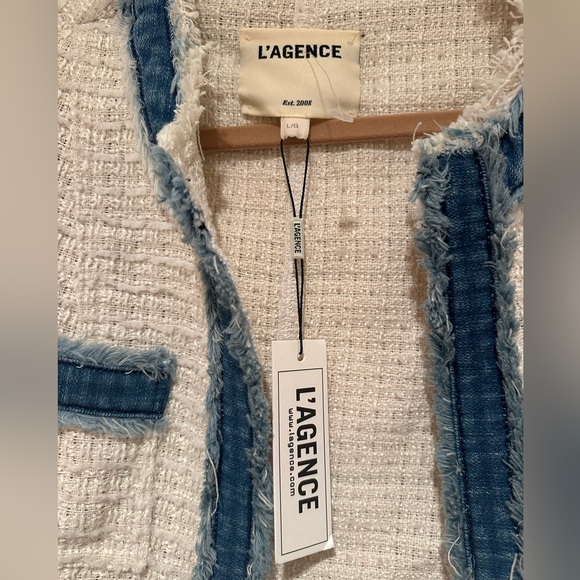 L’AGENCE Agnes Tweed Denim Jacket - Picture 6 of 7